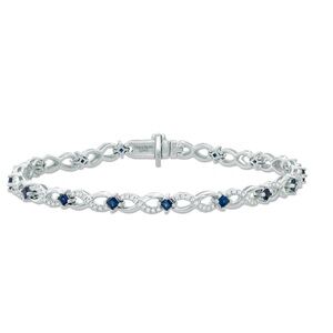 Vera Wang Love Collection 5/8 Diamond and Blue Sapphire Infinity Bracelet